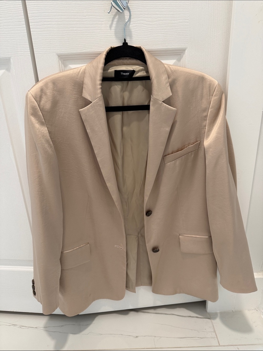 Theory Beige Single-Breasted Women's Blazer